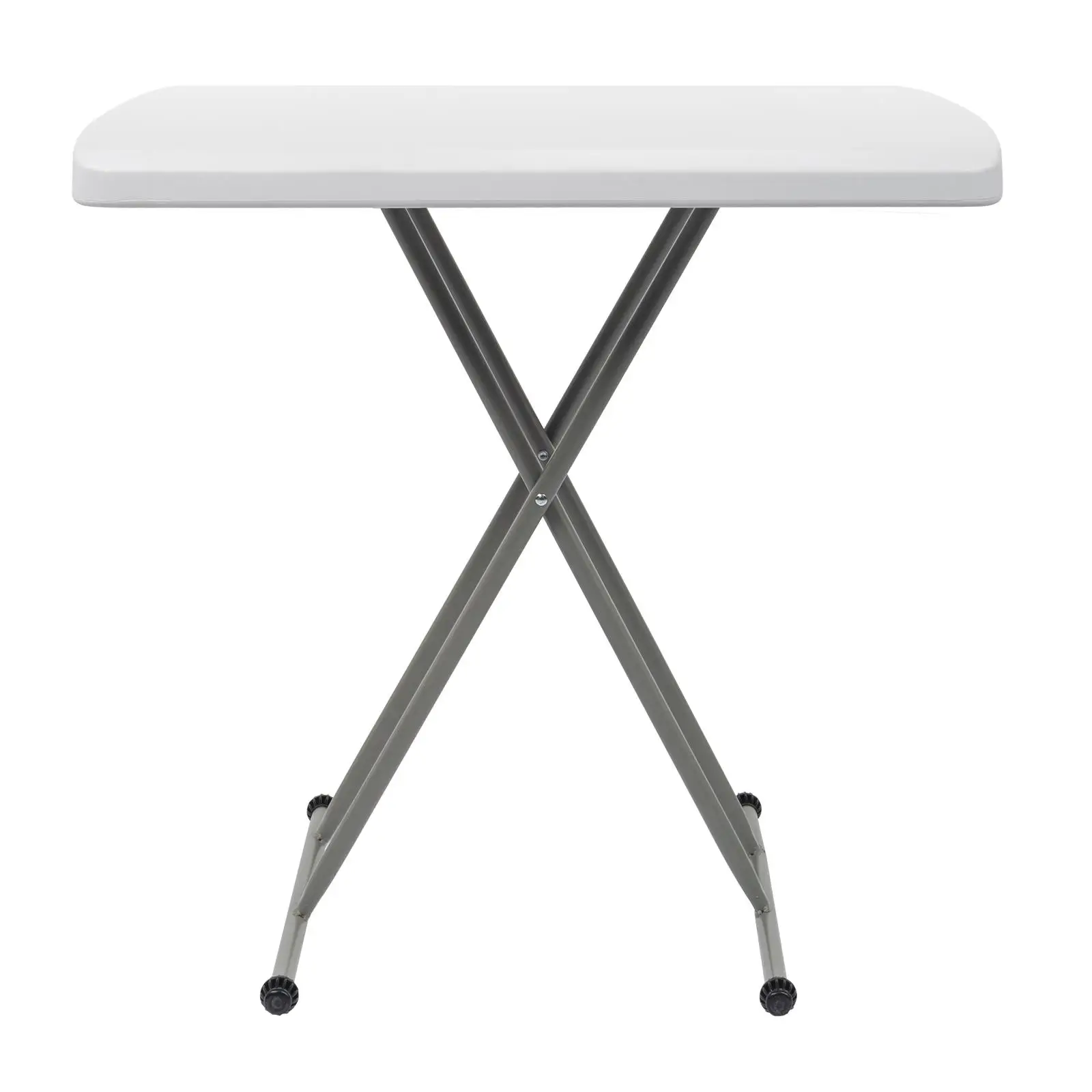 Adjustable White Plastic Garden Table 76x50x70.5cm - Durable & Versatile Outdoor Furniture