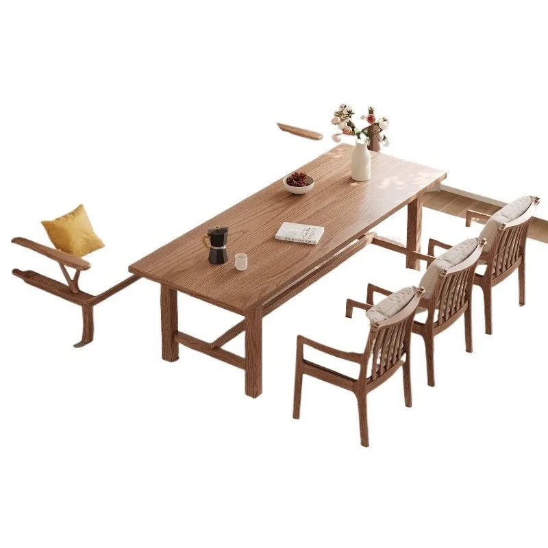 

Ash wood sofa with dining table and chairs to the living room guest meal integrated sofa home suitable dining table solid wood