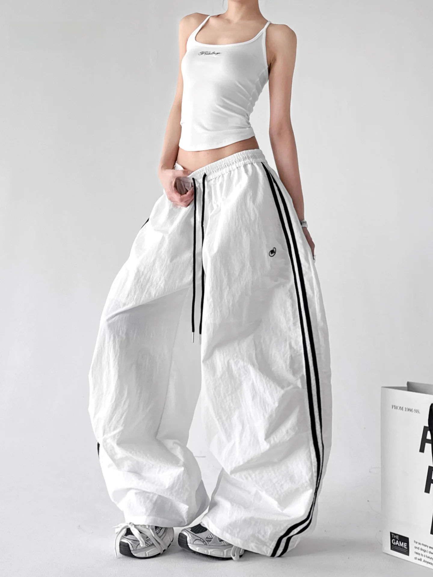 

Street Sle High Waist Wide Leg Pants Women's Spring 2026 Loose Dance Slimming Travel Casual Pants Casual Outfit