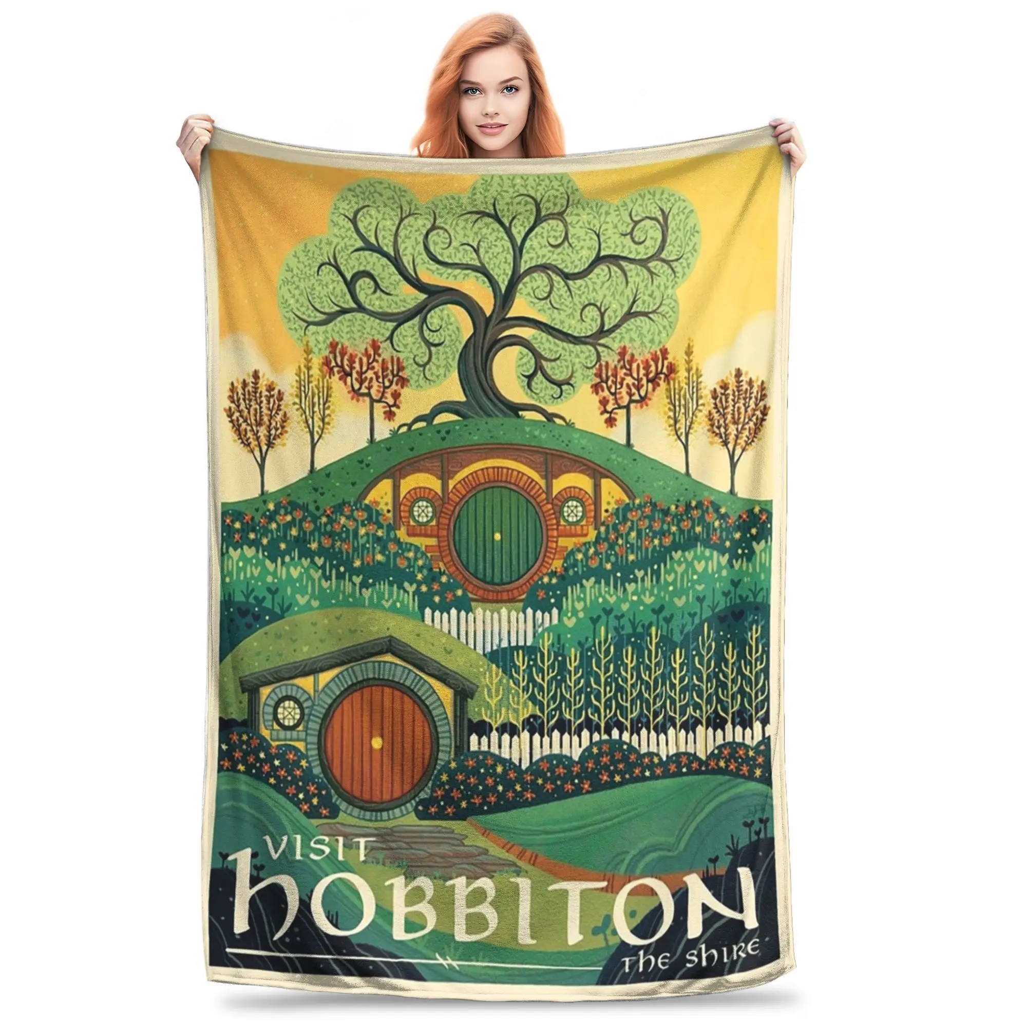 visit the shine poster-1 Blanket Soft Warm Flannel Throw Blanket Cover for Bed Living room Picnic Travel Home Couch