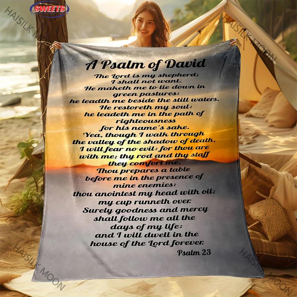 6 حجم مزامير الكتاب المقدس المسيحي الدافئة والملهمة طباعة البطانيات أريكة مكتب غرفة نوم بطانية سوبر لينة ومريحة هدية دافئة