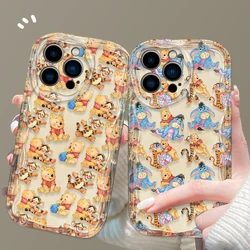 Winnie The Pooh Cute etui na telefon Apple iPhone 15 14 13 12 11 Pro X XR XS Max Plus 8 7 Plus SE Wave etui olejowe