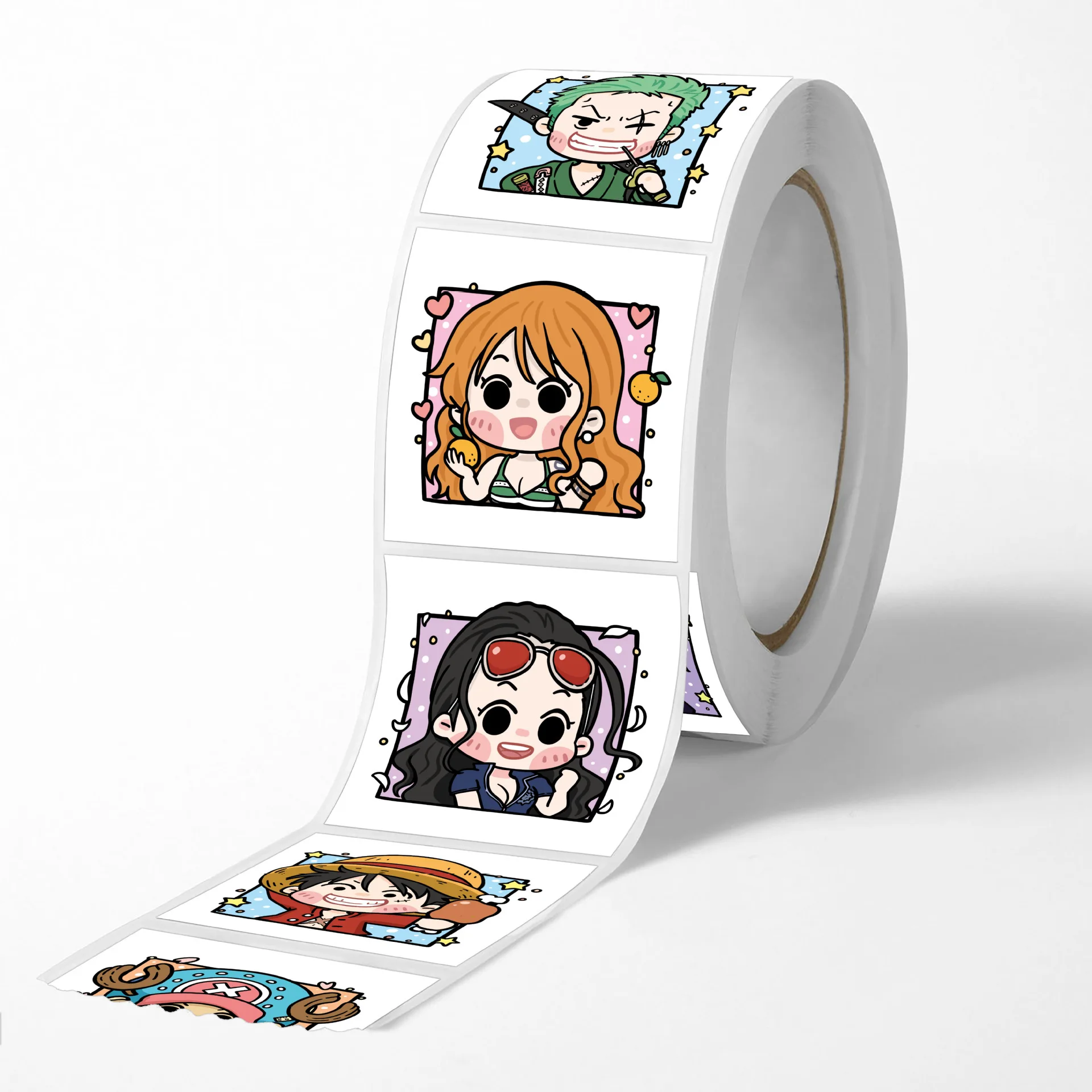 500 stickers of One Piece anime cartoon, gift packaging tape, sealing tape, DIY decorative stickers