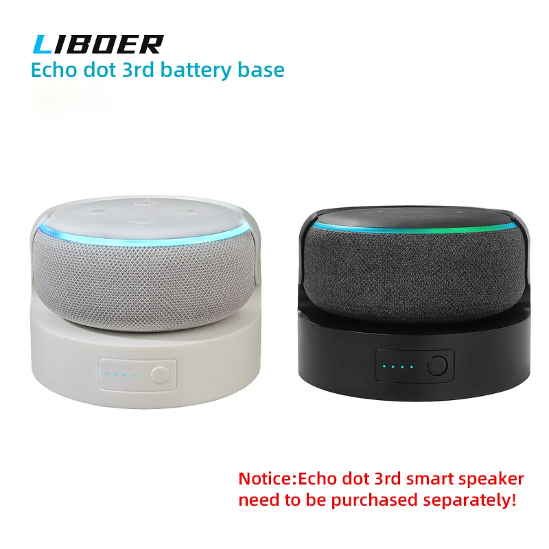 Đế Pin Cho Echo Dot 3 Sạc Di Động Căn Cứ Cho Alexa Loa Công Suất Lớn 5200MAh/10400MAh Nguyên Chất màu Sắc Đen/Trắng