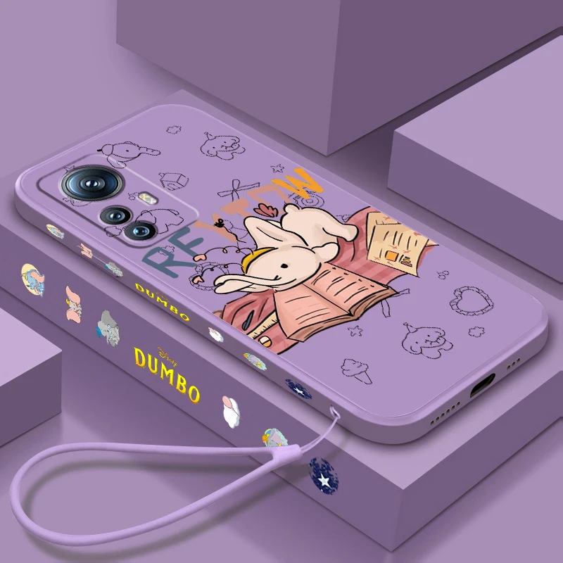 

Disney Dumbo Baby Cute Liquid Left Rope For Xiaomi Mi 14 13T 13 12T 12 11T 11i 11 A3 10T 10 9 Pro Lite Ultra 5G Soft Phone Case