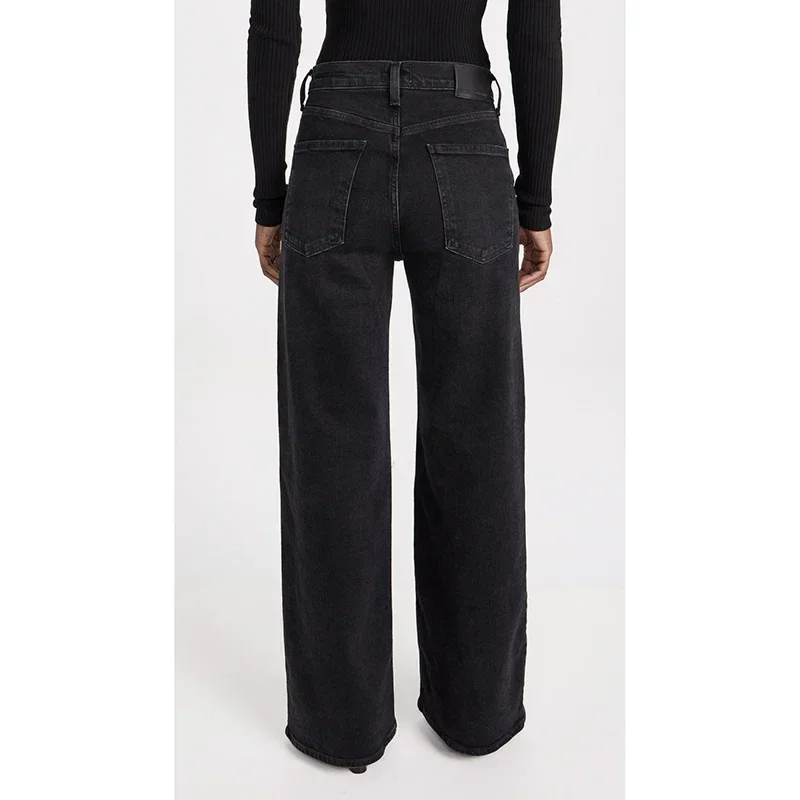 الفتيات عارضة أزياء مستقيم الساق الجينز الإناث ضئيلة رقيقة عالية الخصر تمتد الدنيم السراويل النساء الصلبة فضفاضة مريحة السراويل #4