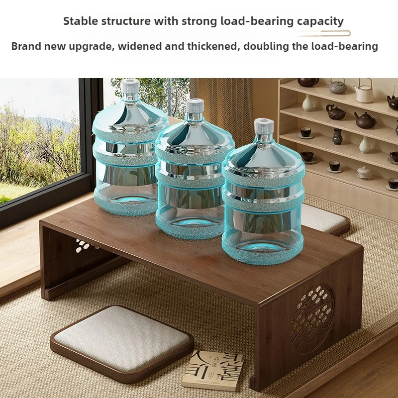 طاولات شاي يابانية قابلة للطي على الأرض من حصير التاتامي لـ Windowsill Zen طاولة طعام منخفضة المستوى وأثاث منزلي من الخيزران #5