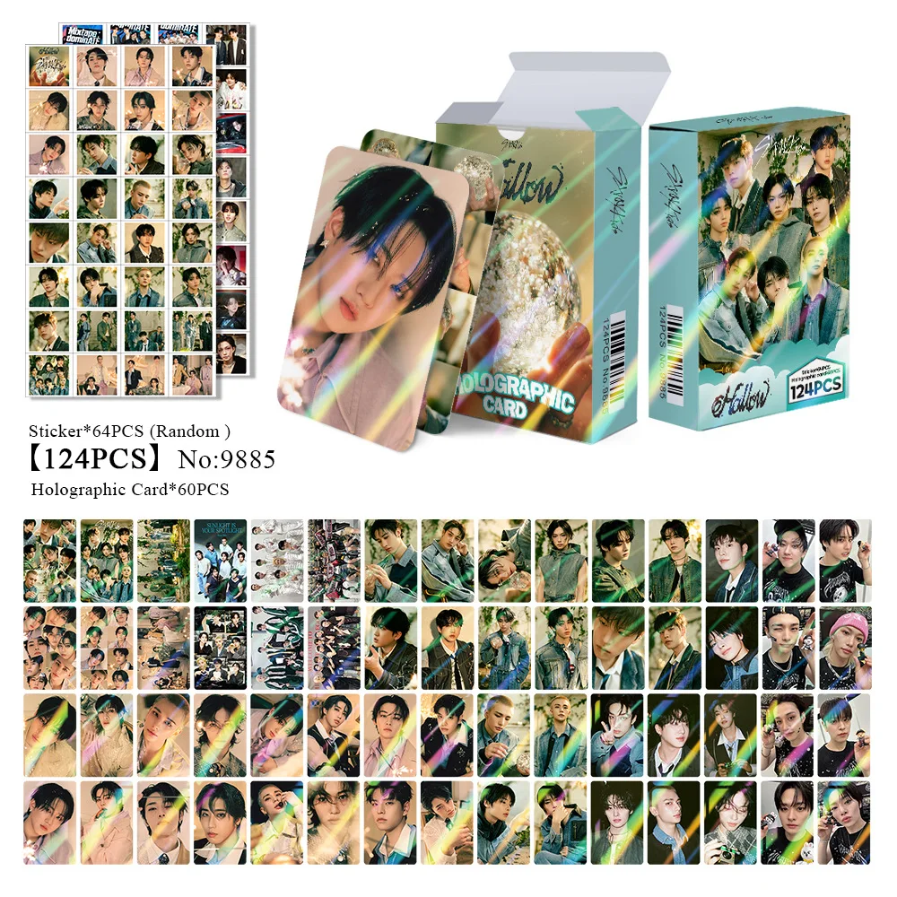 124 pièces carte laser carte à collectionner STRAYKIDS mini nouvelle carte flash creuse exclusive SKZOO star photo carte LOMO