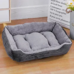 Bed for Dog Cat Pet Soft Square Plush Kennel Animals Accessories Dogs Basket Sofa Bed Larger Medium Puppy Pet Products Mattress