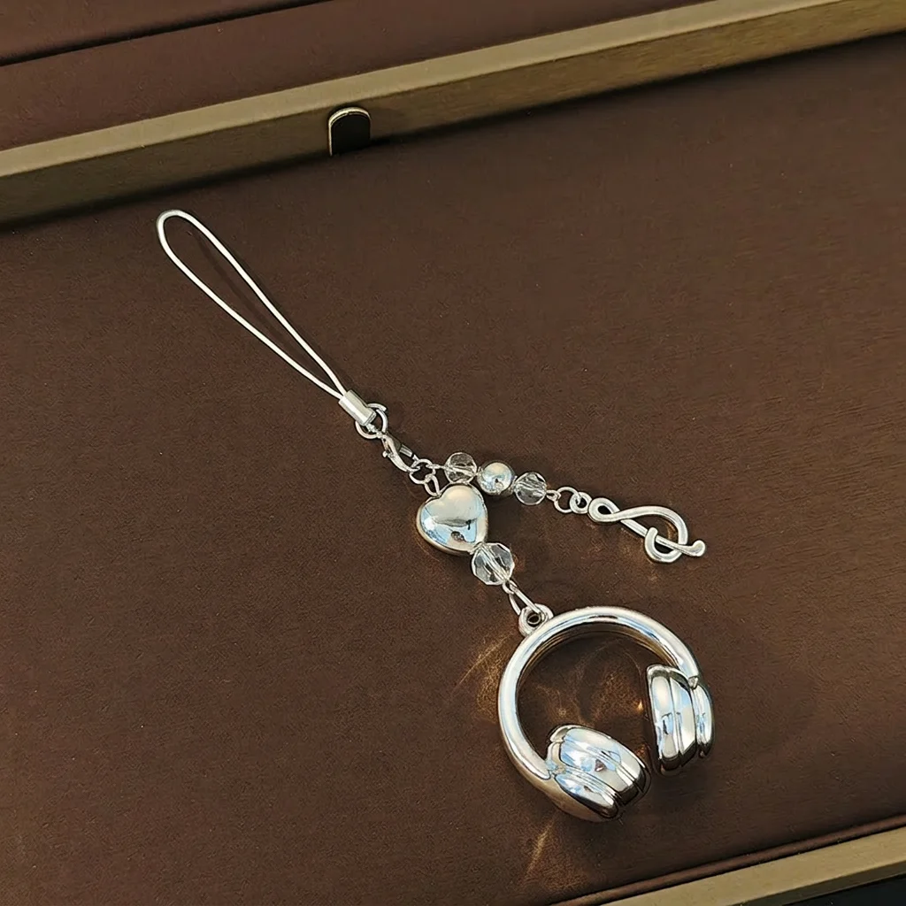 Music Note Key Chain Versatile Backpack Charm Accessory Gradient Headphone Charm Three-Dimensional 3d Headphone Key Chain
