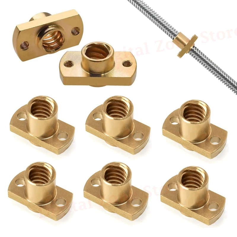 Upgrade Z Axis T8 Nut Trapezoidal Screw Brass Nut Pitch 2MM Leadscrew 8MM for Creality Ender 3 CR-10 CR-10S 3D Printer Parts