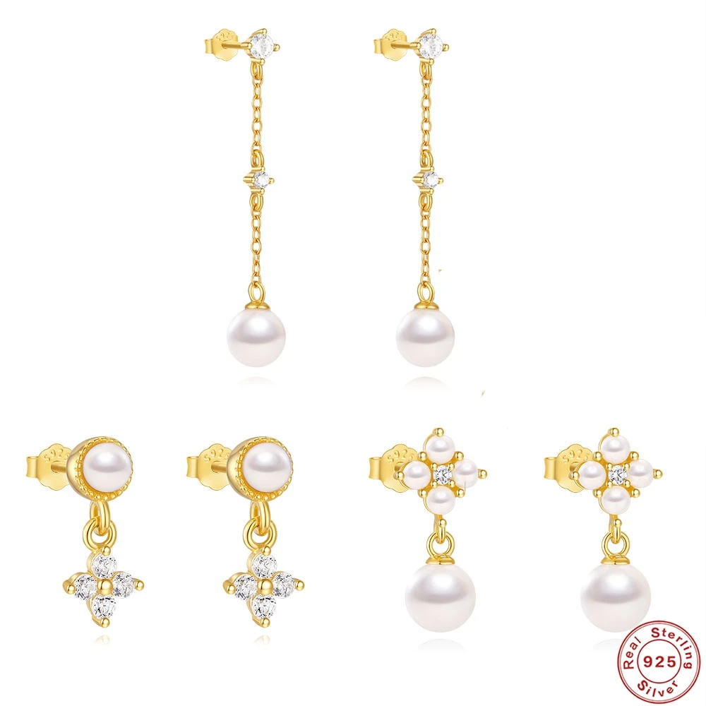 

Серьги-гвоздики AIDE из стерлингового серебра 925 пробы с жемчугом для женщин, круглые серьги-гвоздики со снегом и жемчугом, новый дизайн, INS, модные украшения