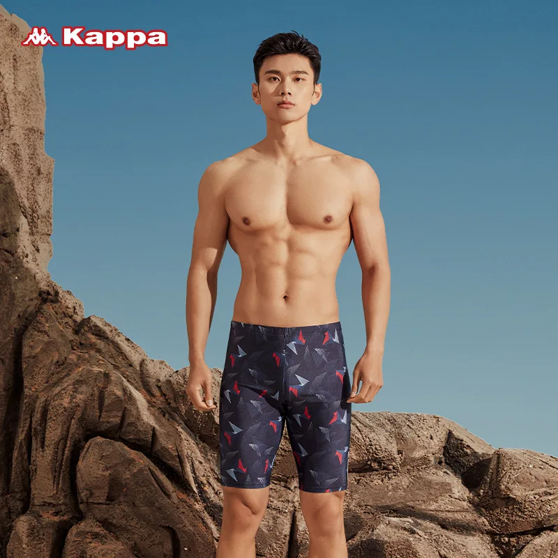 Kappa Men Athletic WaterProof Professional Swim Trunks Beach Lycra Quick Dry UV Protection Running Surfing Gym Tights Shorts