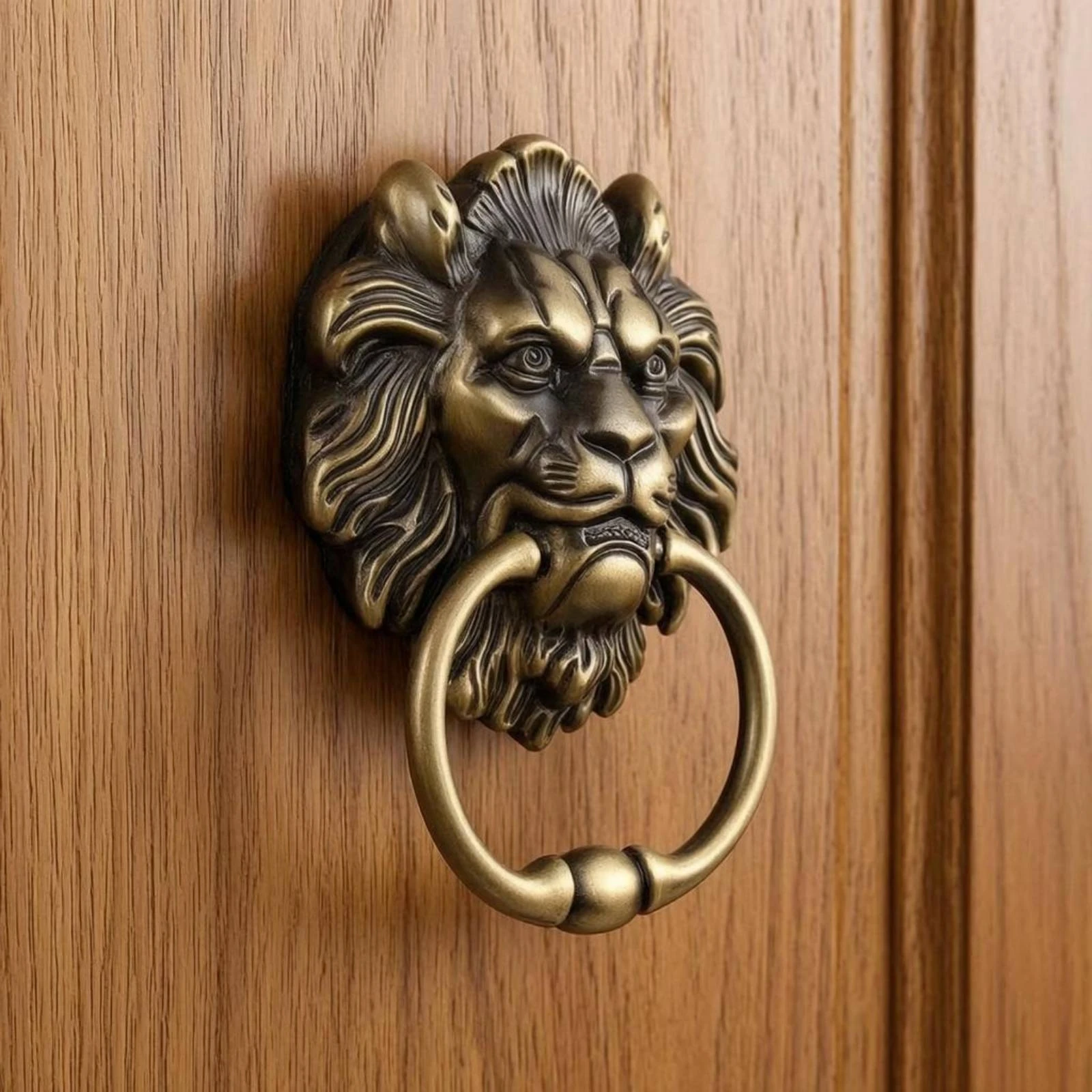Lion Head Pull Loop Sculpted Lion Head Pull Handle Furniture Hardware Decorative Antique Style