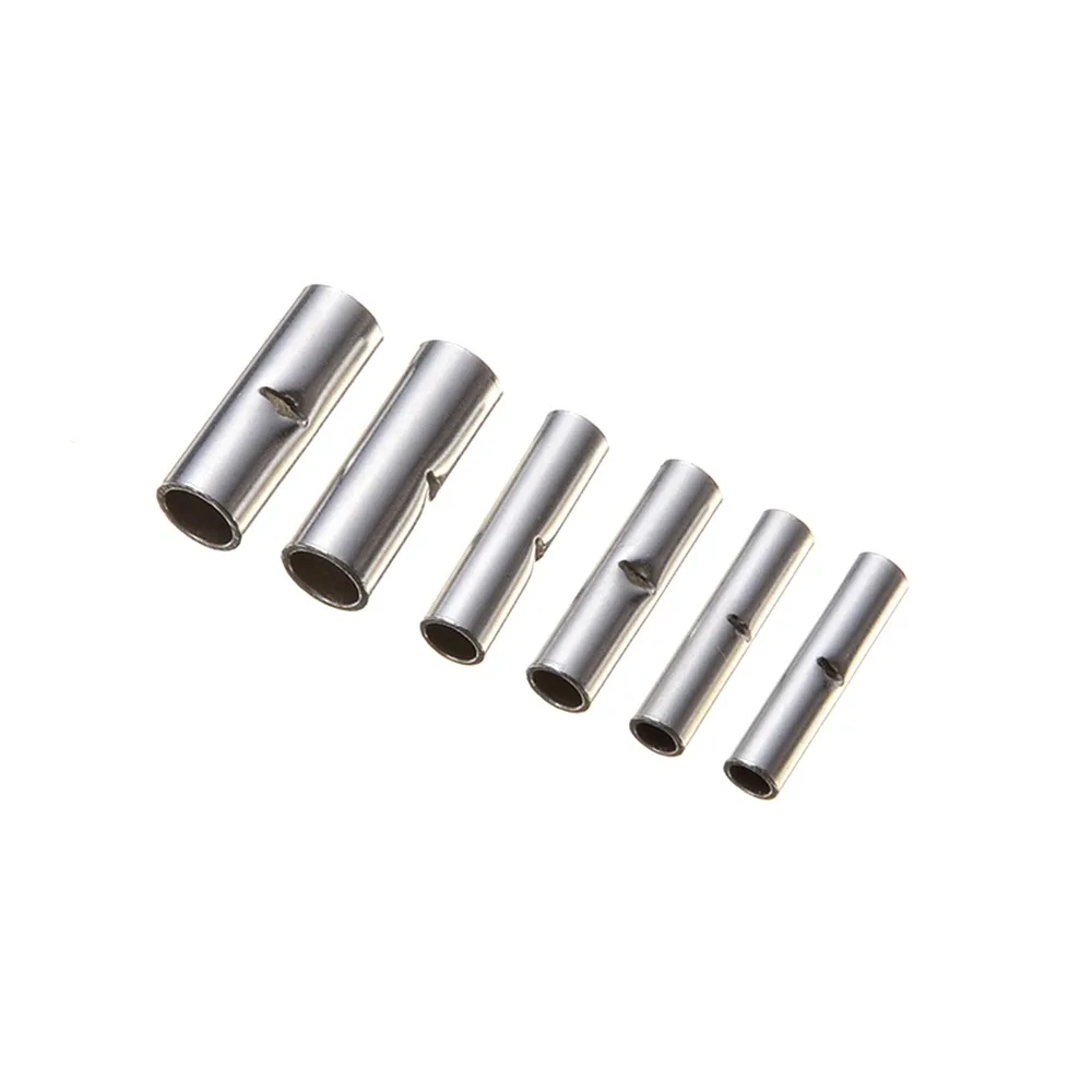200pcs 22-18 AWG Non-Insulated Butt Connectors 12-10 AWG 16-14 AWG Wire Ferrules Storage Case Included Seamless Crimping Design