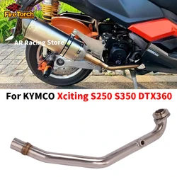 Slip On For Kymco Xciting S250 S350 DTX360 Motorcycle Full Exhaust System Muffler Tube Front Link Pipe Escape Moto Muffler