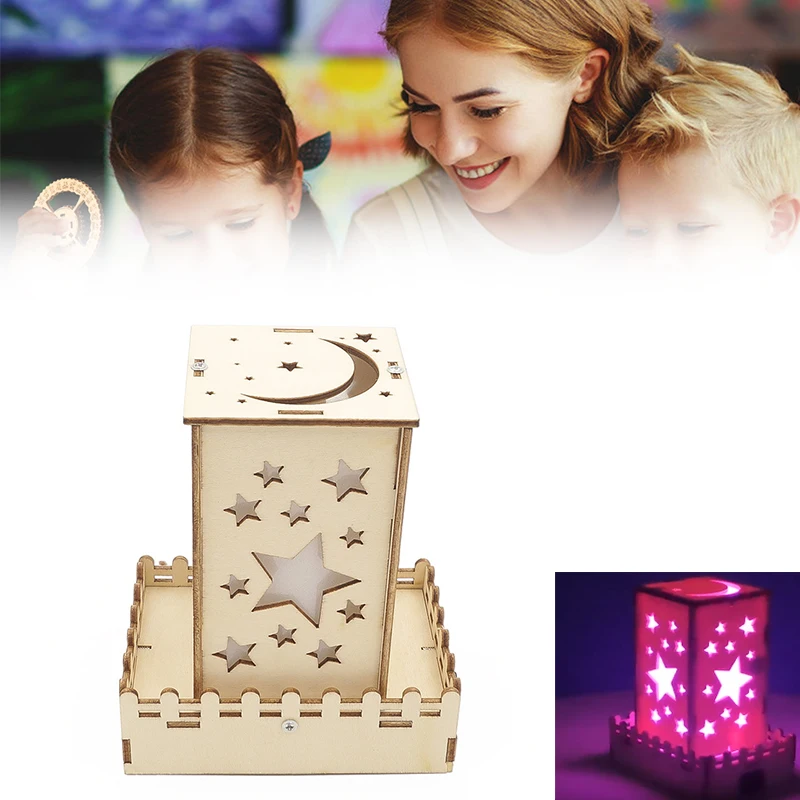 DIY Colorful Star Lights Model Handmade Projection Lamp Science Technology Educational Kit Puzzle STEM Toy for Children