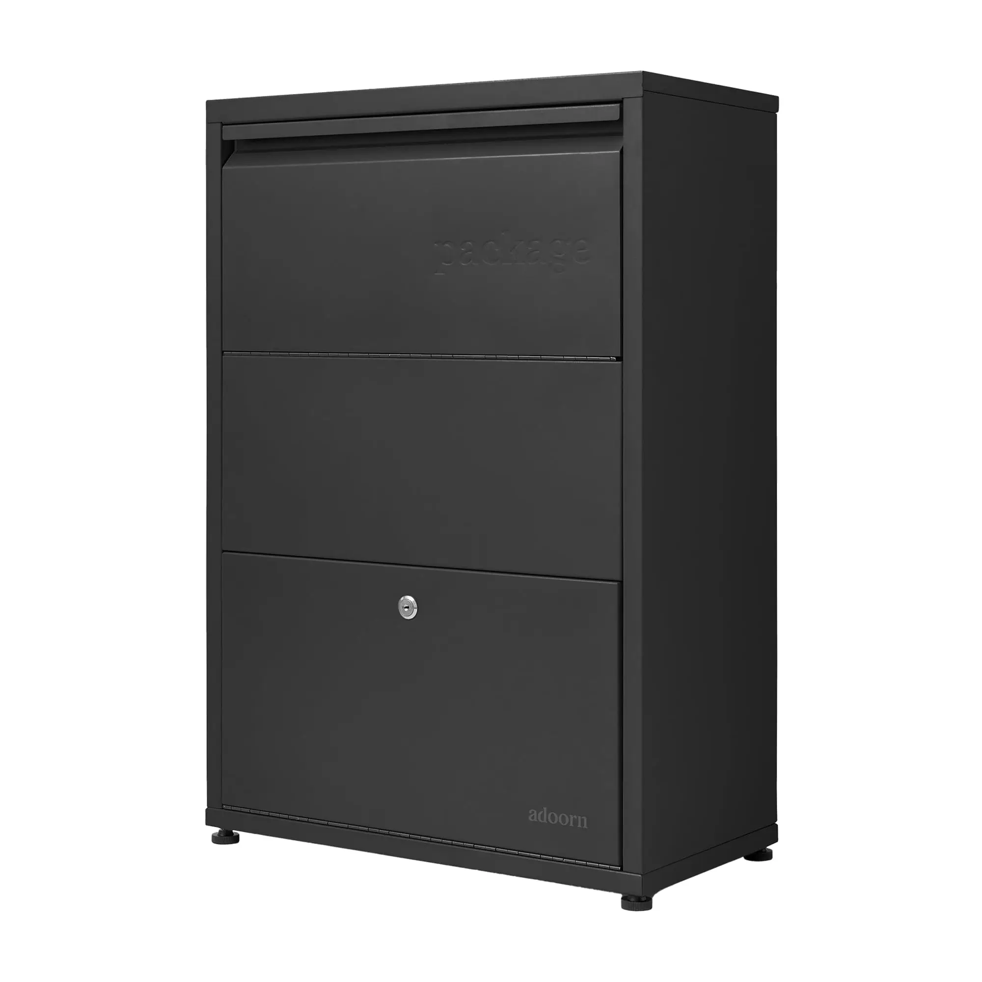 Modern Small Locking Package Delivery Boxes for Outside - Black