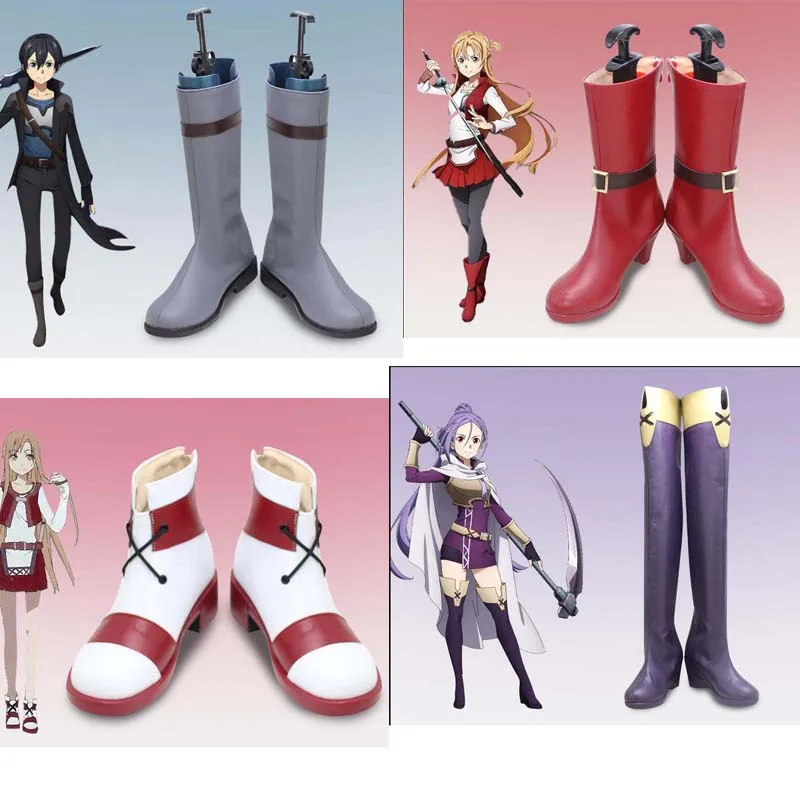 

Anime SAO Tozawa Misumi Mito Shoes Sword Art Online Aria of a Starless Night Yuuki Asuna Cosplay Kirigaya Kazuto Kirito Boots