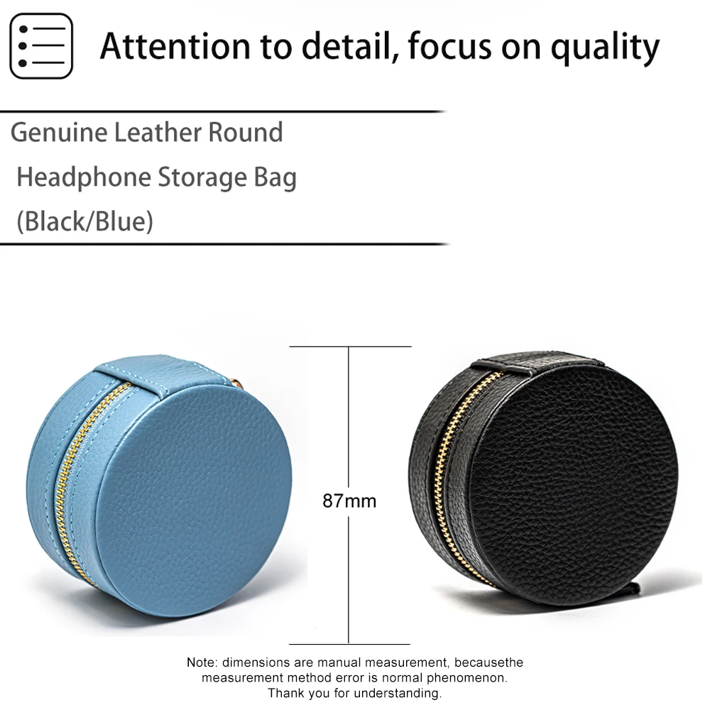 Angelears Circle Leather Earphone Storage Bag HIFI Carrying Case Accessories for IEMs Audio Adapters Eartips