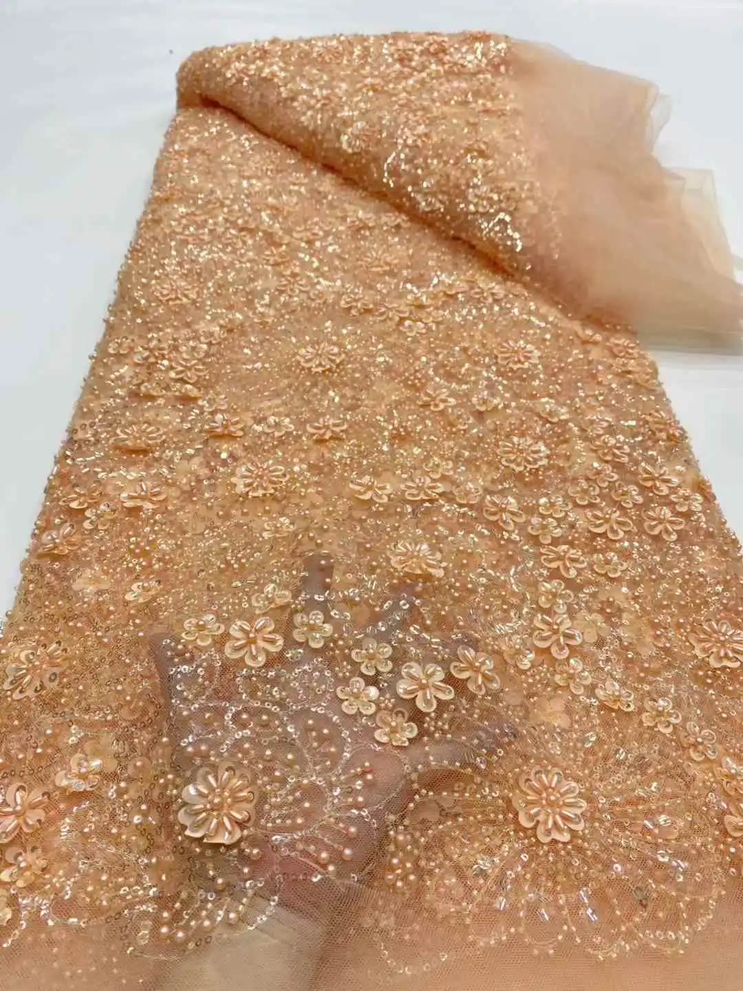 Африканское нигерийское французское сетчатое кружево с бисером и блестками, высокое качество, 2021, кружево с вышивкой и блестками, кружево для свадебных платьев для женщин