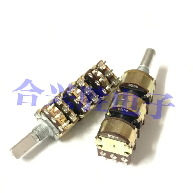 1PCS 148 Type 6 Link Potentiometer B50K Power Amplifier Audio 6 Channel Volume Potentiometer Shaft Length 20MM