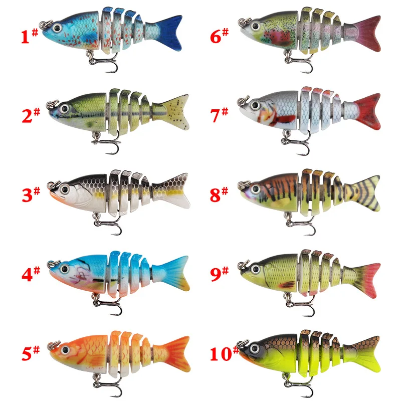 Lure Multi-section Fish Swim Bait 5.8cm 4.7g Electroplated Long-range Fish Freshwater Sea Fishing Bionic Fish Predatory Bait