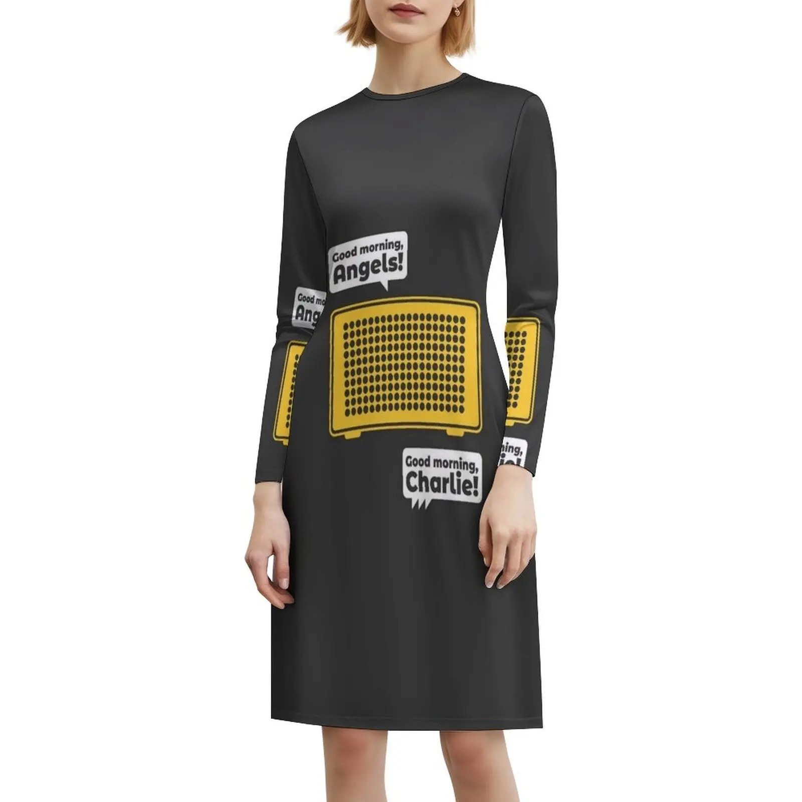 ملائكة الصباح الخير! صباح الخير تشارلي! فستان على الطراز الكوري للنساء فستان كاجوال أنيق للحفلات أو مكبر صوت للارتداء اليومي #6
