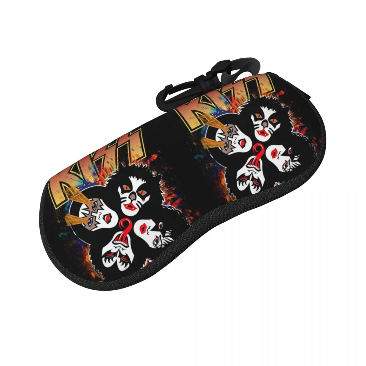 

Kiss The Band Rock And Roll Over Splash Logo Shell Чехол для очков Защитная коробка для солнцезащитных очков Женская и мужская мягкая сумка для очков