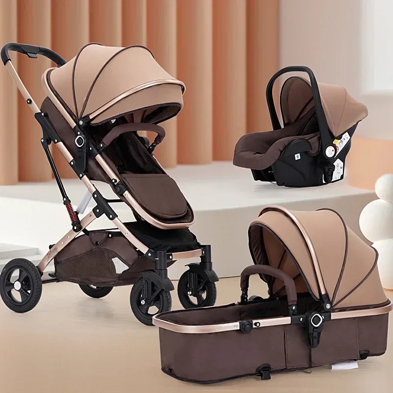 

Basket Baby Stroller Can Sit and Lie Down, Lightweight, Two-way, High Landscape Folding, Shock-absorbing, Newborn Baby Stroller