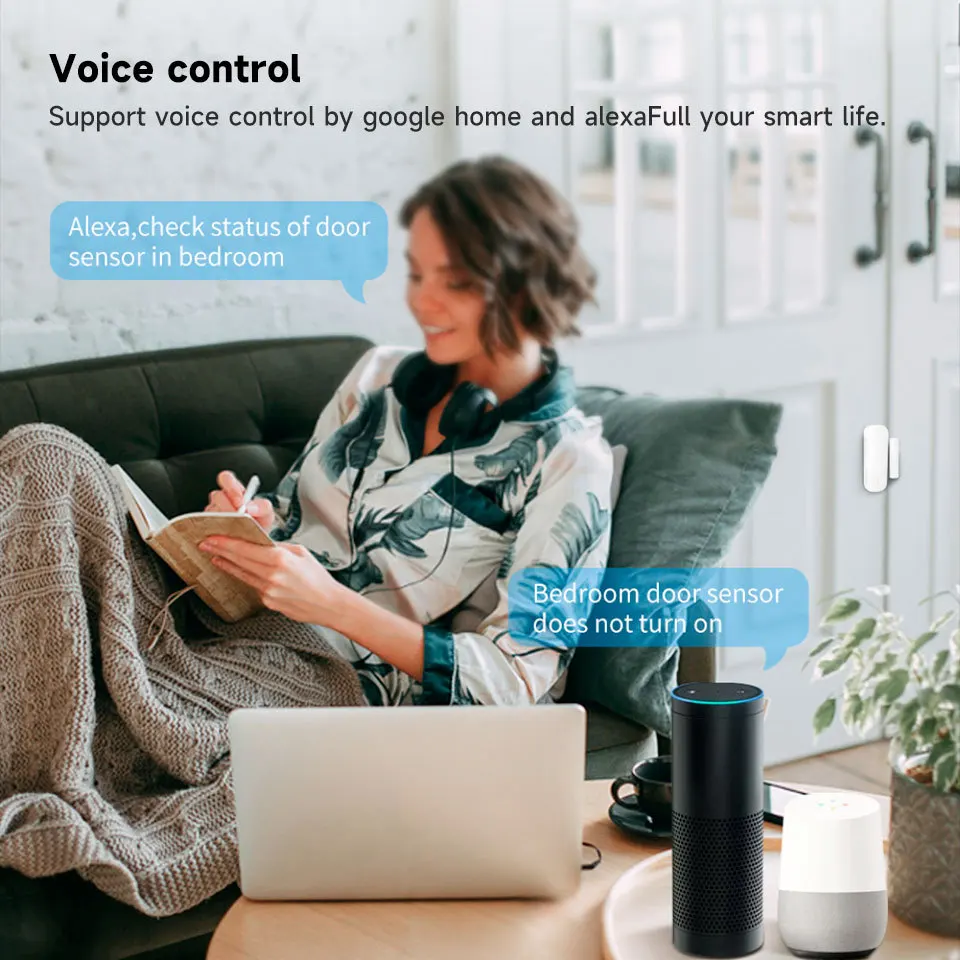 Tuya Zigbee مستشعر نافذة الباب باب لاسلكي مفتوح مغلق كاشف إنذار المنزل الذكي حماية أمنية لمساعد المنزل