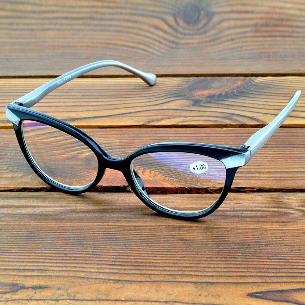 

Cat Eye Frame Full-rim Spring Hinge Spectacles Multi-coated Red Lenses Fashion Reading Glasses +0.75 To +4