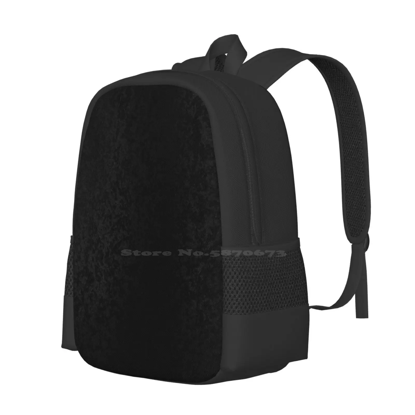 Saco De Escola Feminino De Padrão De Veludo Preto, Mochila De Grande Capacidade, Laptop, Boho Hippie, Boêmio, Padrões Peludos