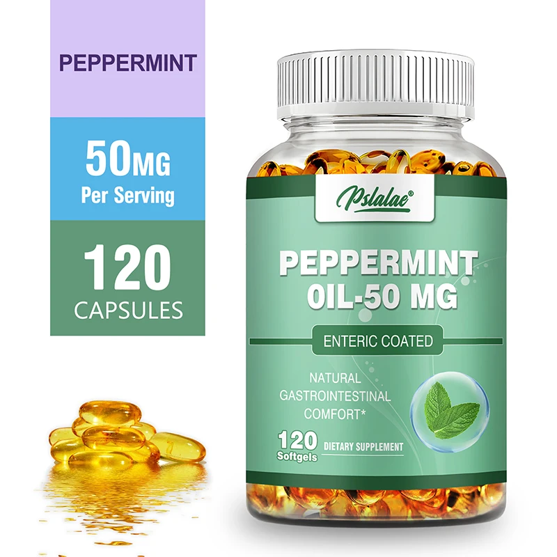 

Peppermint Oil 50 Mg - Supports Normal Intestinal Function, Promotes Digestion and Absorption, and Relieves Intestinal Spasms