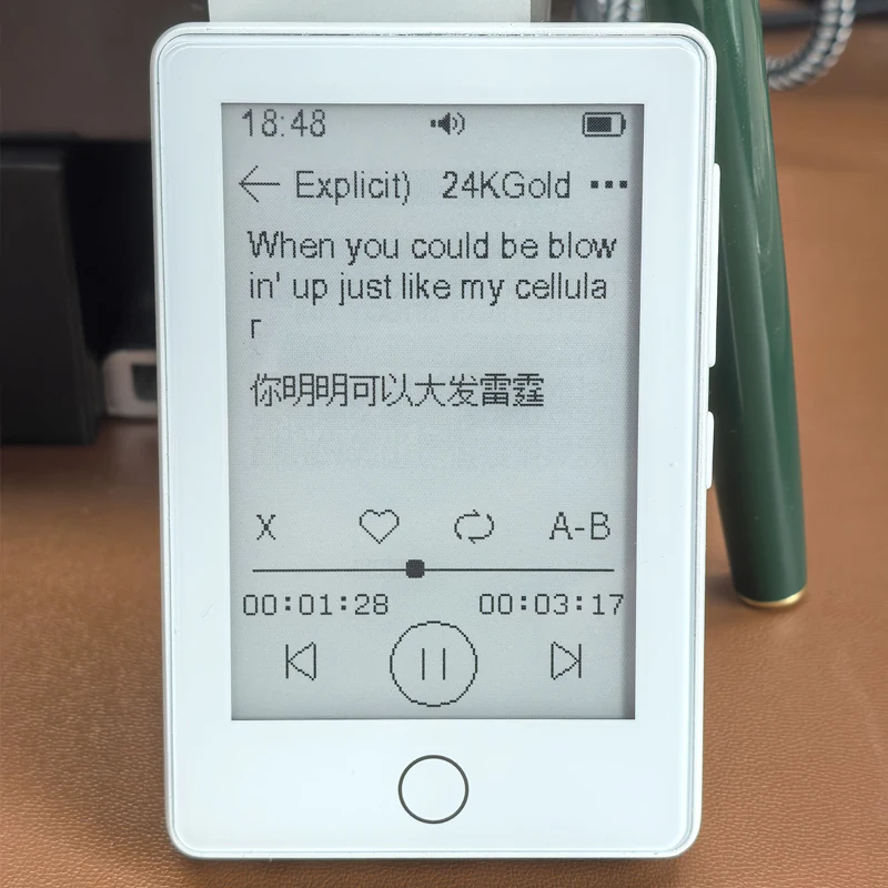 Famue E-Ink MP3 Player with Bluetooth 5.4 | 2.7" Mini eBook Reader, Voice Recorder, FM Radio & 64GB Storage – Eye-Friendly E-Pa