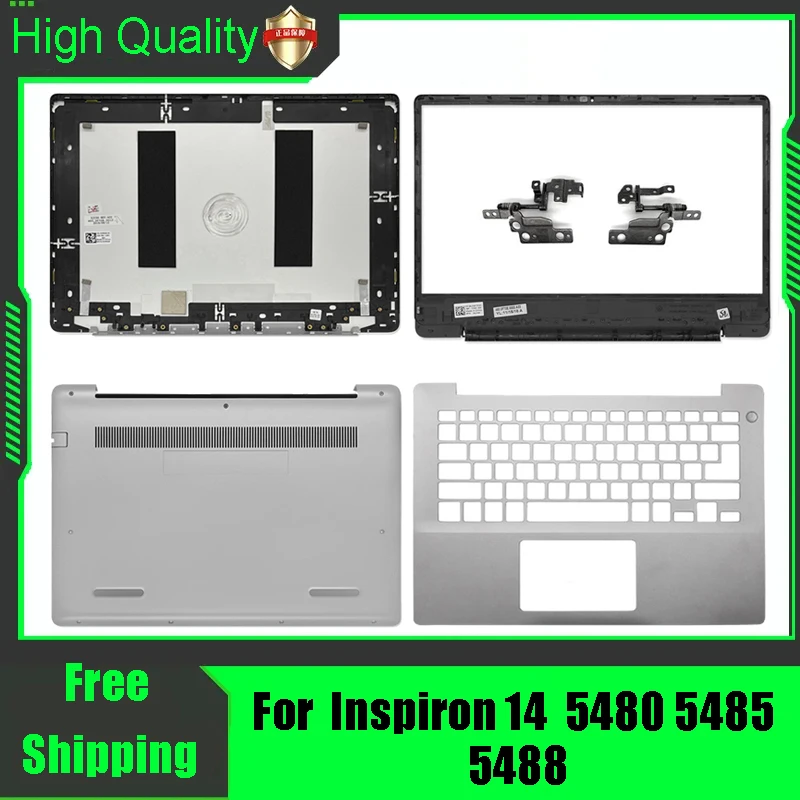 Pour Dell Inspiron 14 5480 5485 5488 ordinateur portable couvercle arrière couvercle supérieur lunette avant repose-paume supérieur boîtier inférieur charnières argent