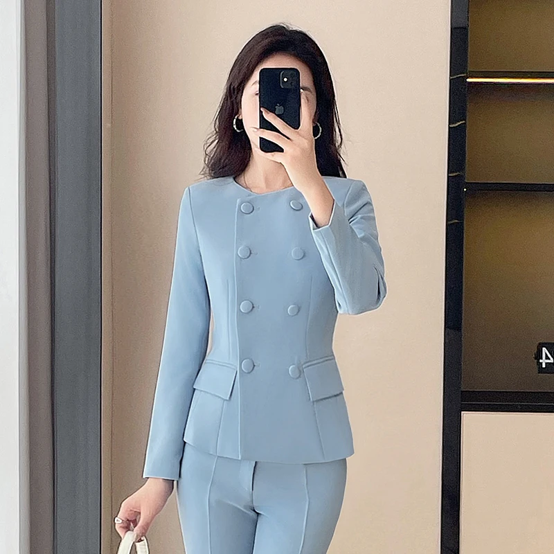 

High Quality Fabric Autumn Winter Formal OL Styles Women Business Suits with Pants and Jackets Coat Professional Trousers Set