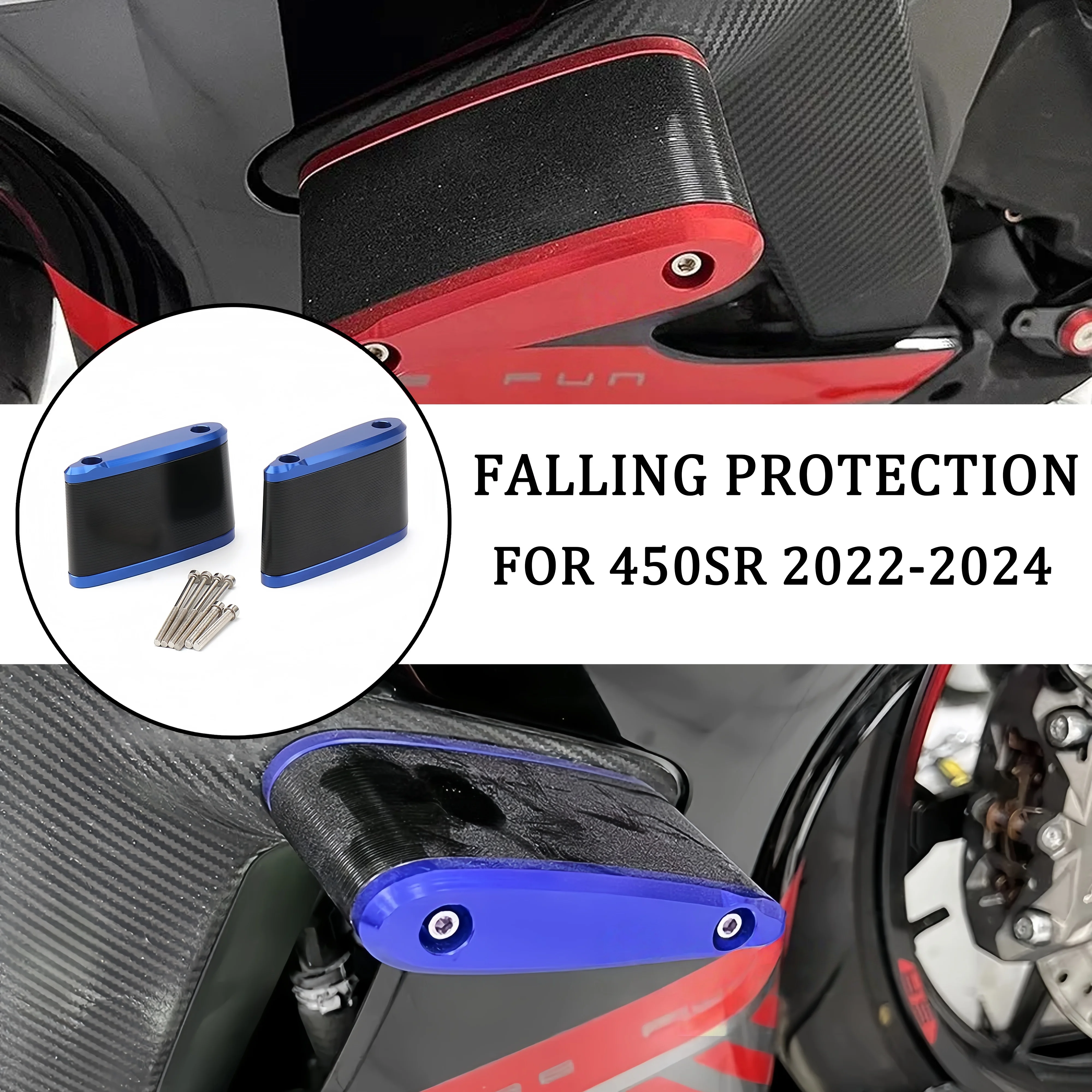 For CFMOTO 450 SR 450SR 450sr 2022-2024 New Aluminum Motorcycle Frame Slider Falling Protector Anti Crash Ball Engine Crash Pad