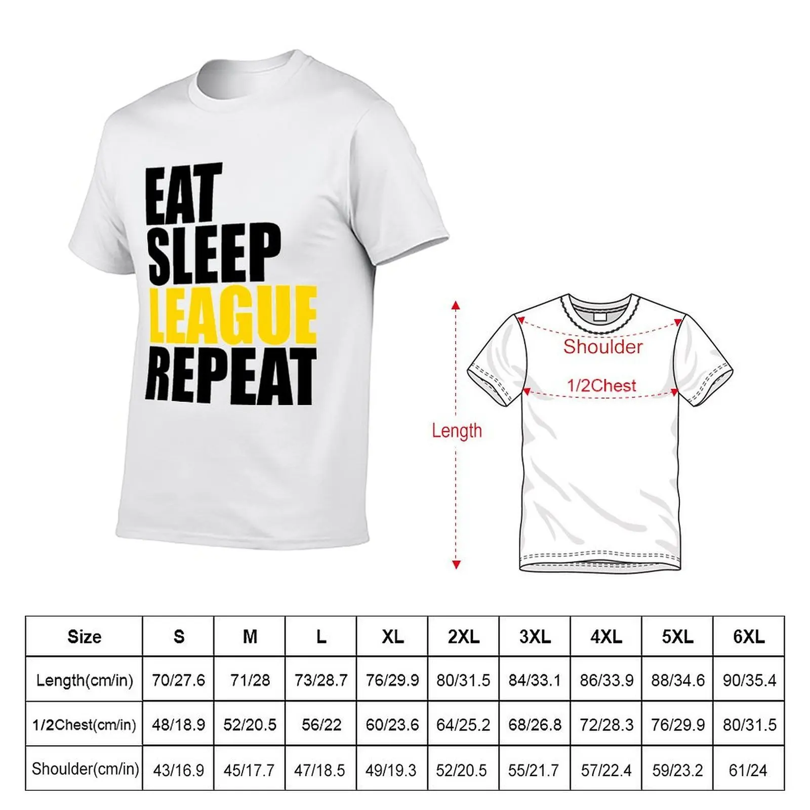 Eat Sleep League Repeat T-Shirt Gift For High School Team College Cute Funny Gift Player Gamer T Shirt Tee T-Shirt