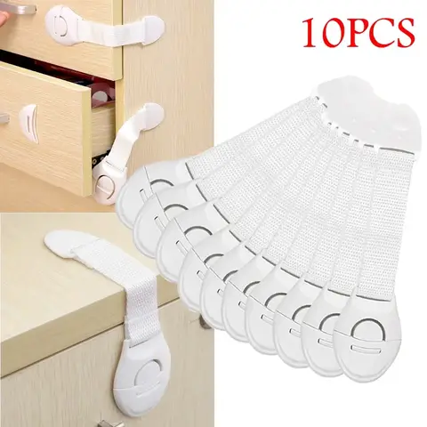 자세히 둘러보기 10pcs 어린이 안전 캐비닛 잠금 장치-어린이를위한 아기 증거 서랍 플라스틱 보안 수호자, Childproof 홈 안전 액세서리