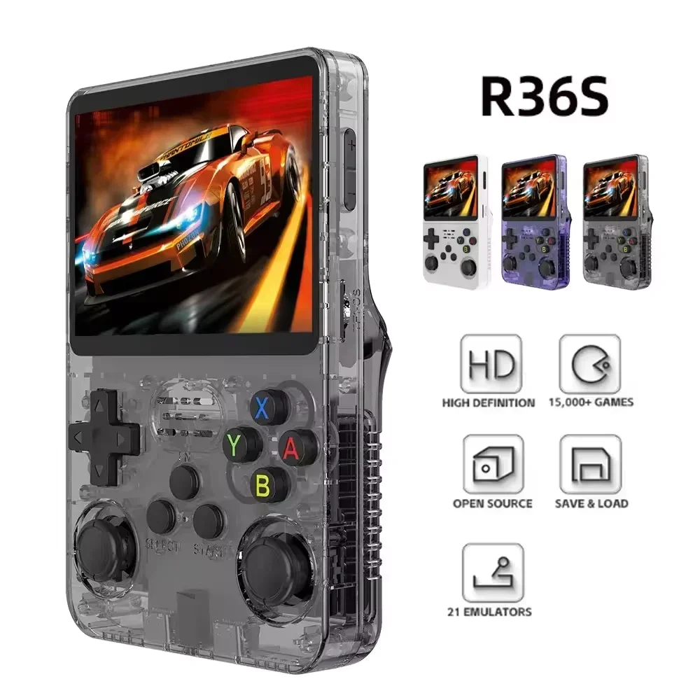 Retro Handheld Game 64GB 128GB R36S Console Open System 3.5 Inch IPS Screen Portable Pocket Video Game Player gaming Boy Gift