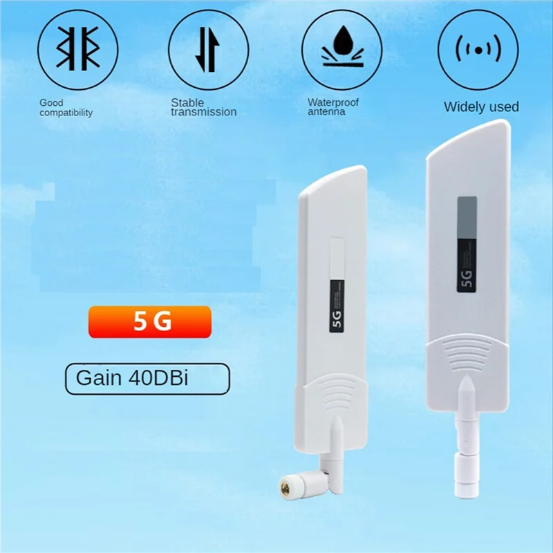 A29F-10PCS 5G/3G/4G/GSM Full Band Glue Stick Omni Wireless Smart Meter Router Module Gain 40Dbi Antenna, White SMA Male