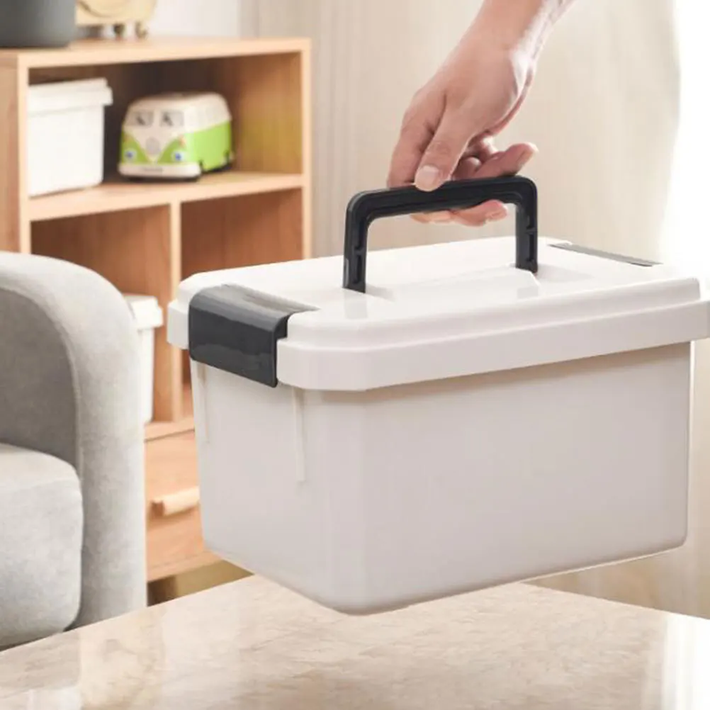 1 قطعة حافظة طبية متعددة الوظائف صندوق إسعافات أولية من البلاستيك القوي مع سعة كبيرة لزجاجات الحبوب والسفر المنزلي ضروري #6