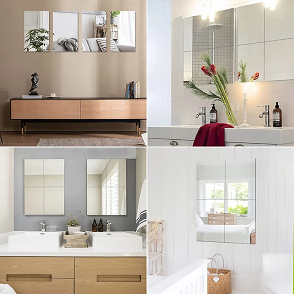 

4 Pcs Home Wall Decorations Mirror Effect Sticker Stickers Decorative Acrylic Self-adhesive for Walls
