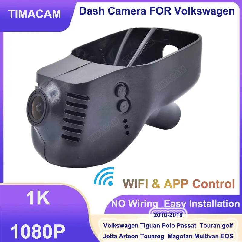 TIMACAM New HD 1080P Wifi Dash Cam for Volkswagen VW Tiguan Passat Touareg Touran Golf Polo Jetta Arteon Multivan Magotan EOS