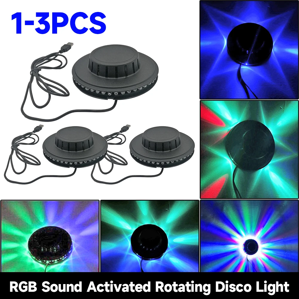 

RGB Sound Activated Rotating Disco Light LED Party Stage Strobe Lamp KTV Show