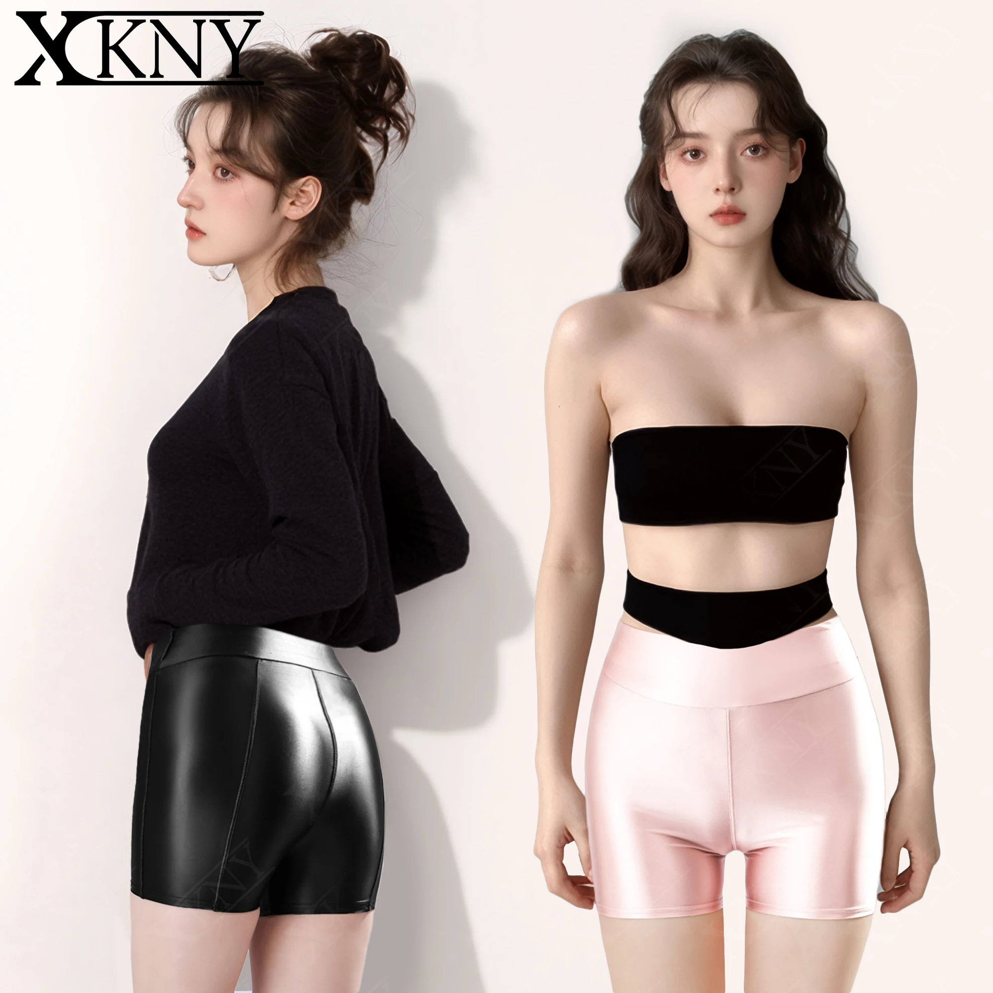 

XCKNY глянцевая серия шорты атласные гладкие блестящие брюки бикини с высокой талией шорты брюки сексуальный купальный костюм однотонный низ короткий