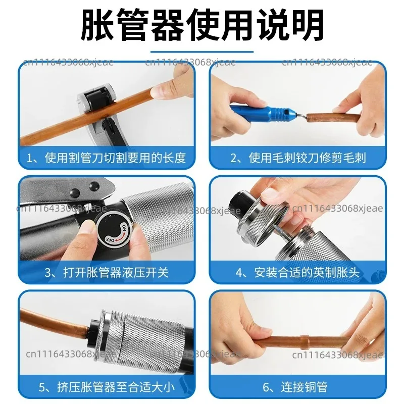 Copper Tube Expander CT-300AL Manual Hydraulic Tube Expander Flaring Hole Reaming Air Conditioning Refrigeration Tool