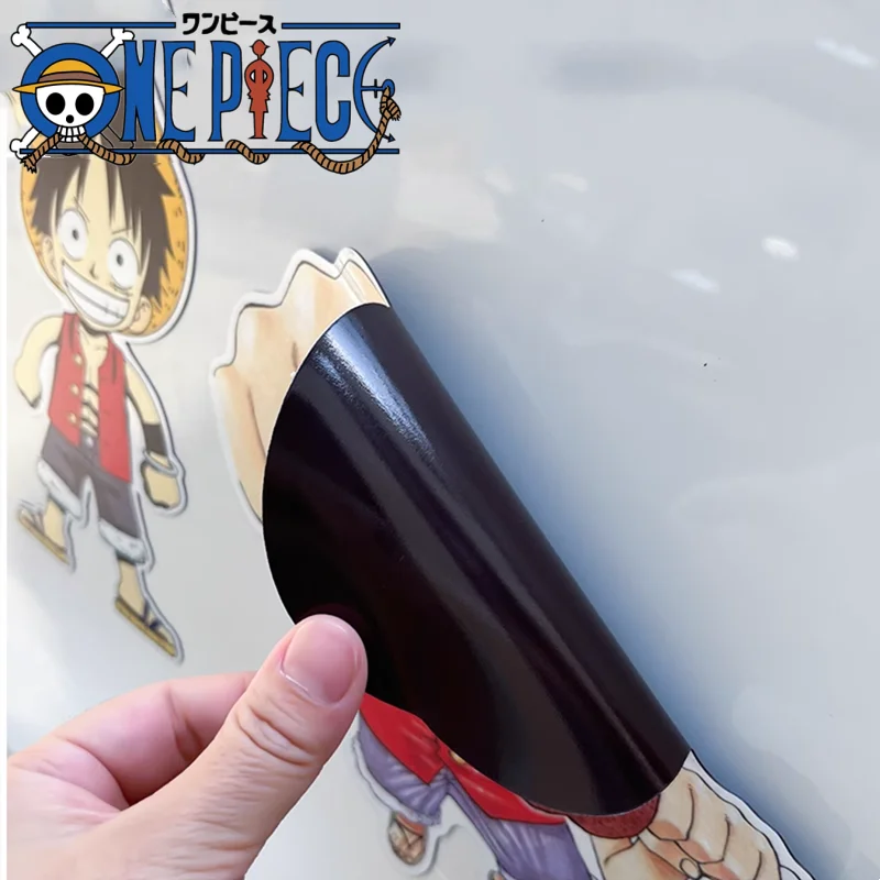 ONE PIECE Anime Reflective MagneticSticker Car Decoration MonkeyD Luffy Roronoa Zoro Magnetic StickerChildren\'s Toy BirthdayGift