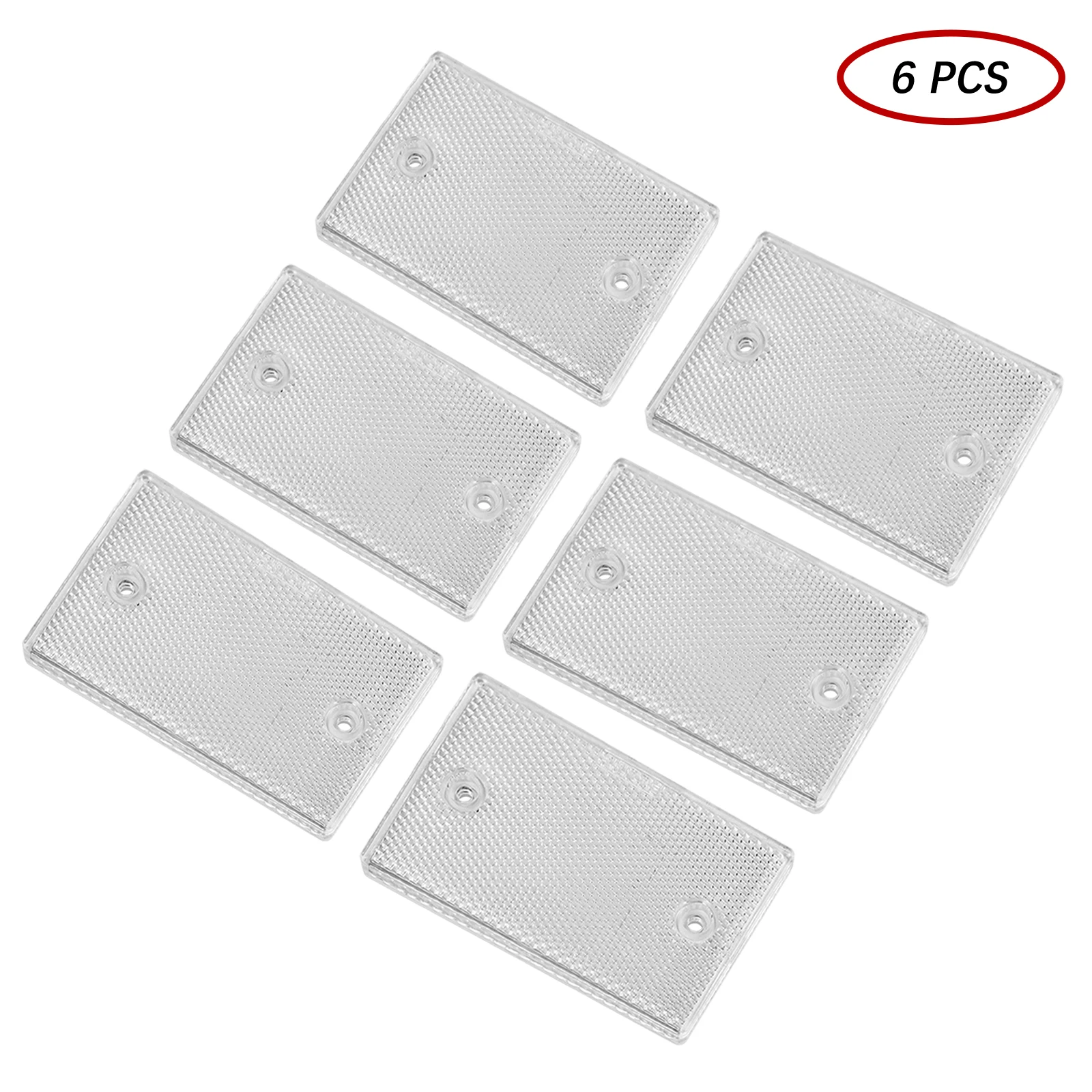 AOHEWEI 6 Pack Rear Reflector Rectangular Safety Reflector Screw In Cat Eye Reflector For Trailer Caravan Accessories